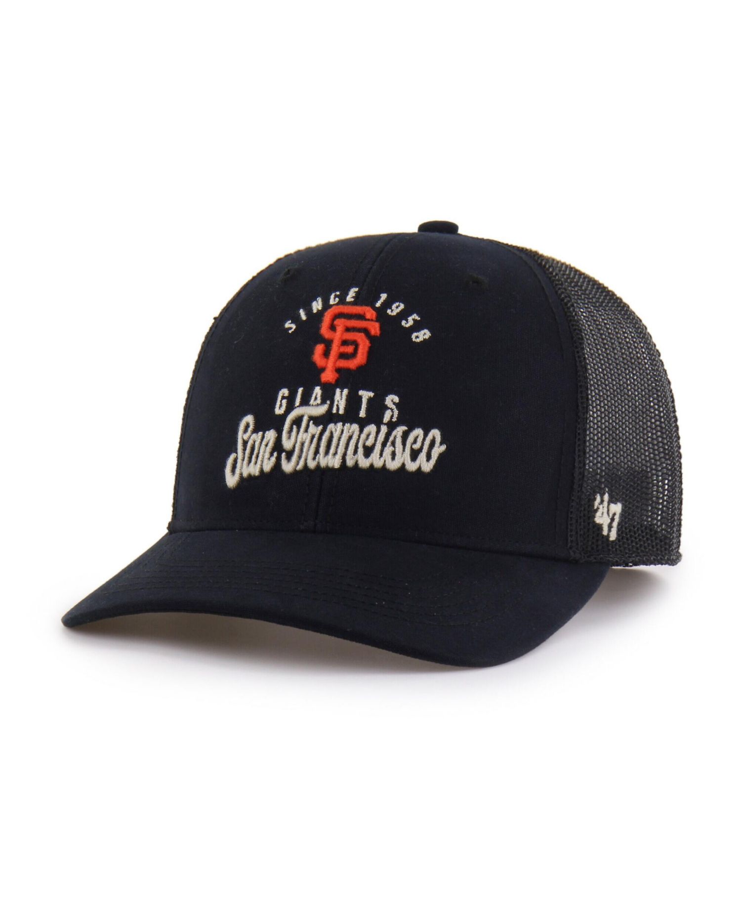 Men's Black San Francisco Giants Pitstop Trucker Adjustable Hat