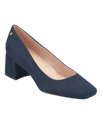 Women's Caser Square Toe Block Heel Slip-On Pumps