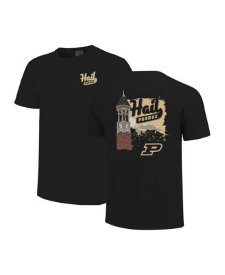 Men's and Women's Black Purdue Boilermakers Hyper Local Clock Tower T-Shirt