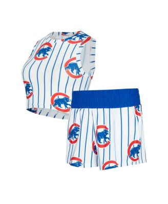 Women's&nbsp;Concepts Sport White Chicago Cubs Pinstripe Record Tank & Short Set