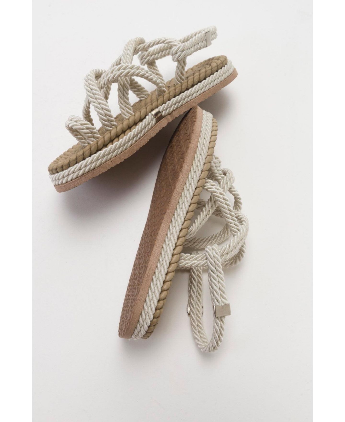 Женские сандалии Prologue Shoes Poma Flat Sandal, цвет: Бежевая искусственная кожа, вариант 1 — фото 7