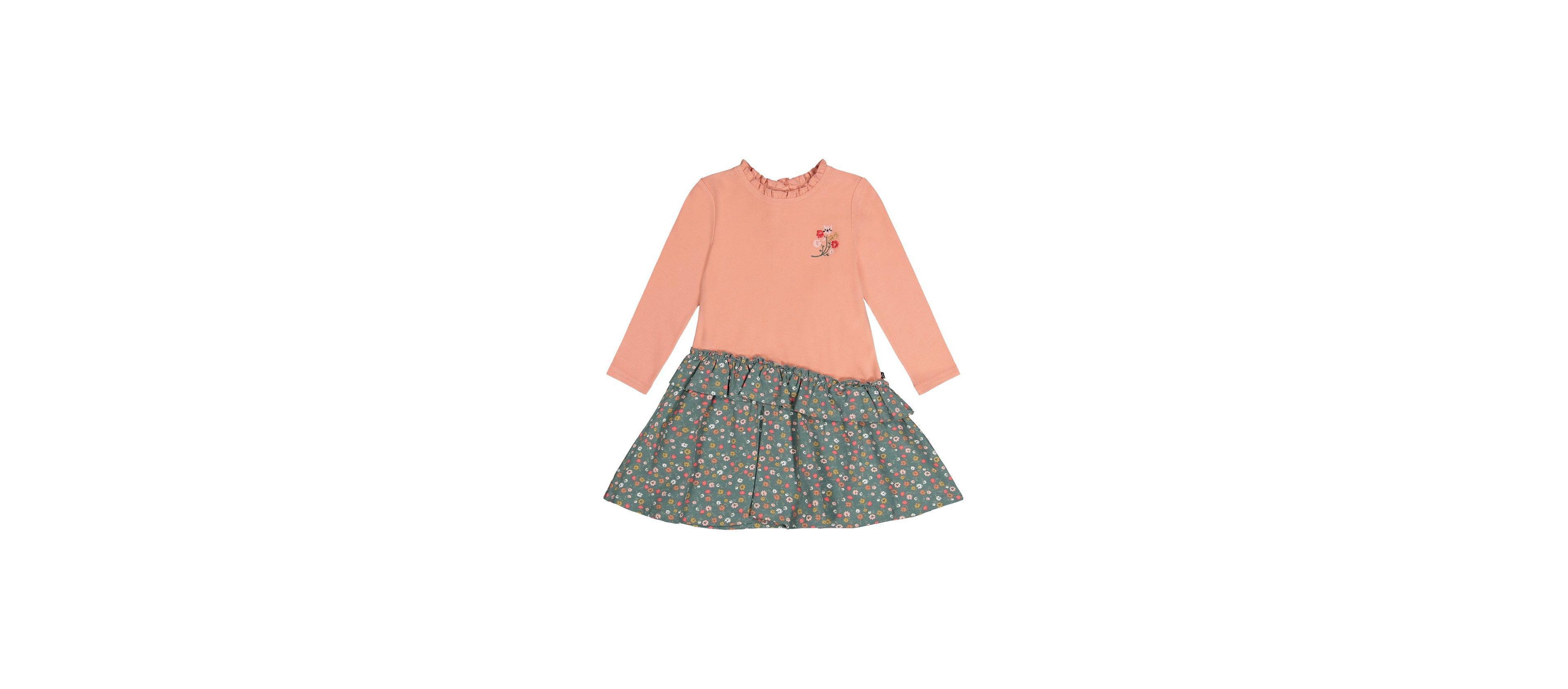 Deux Par Deux Little Big Girl 6 8 Bi Material Dress Floral Print