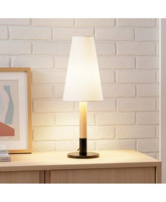19-in Arthur Metal and Wood Base Dimmable LED Table Lamp