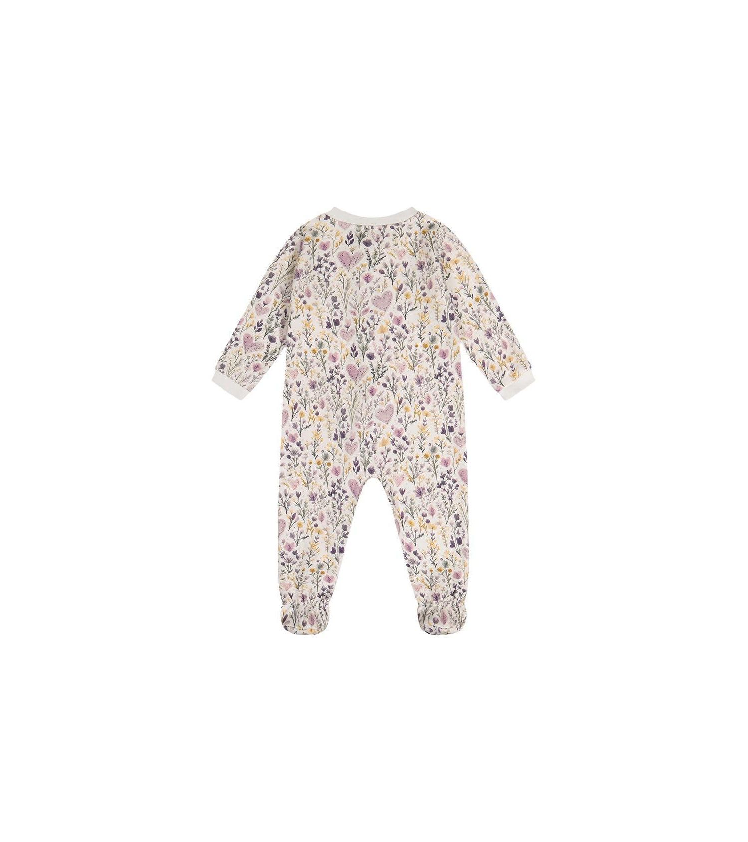 Baby Girl Cotton One Piece Pajama Heart Print