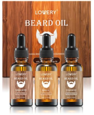 Nourishing and Moisturizing Beard Oil in Vanilla, Cedarwood and Sandalwood Scent - 3pc Mens Care Gift Set
