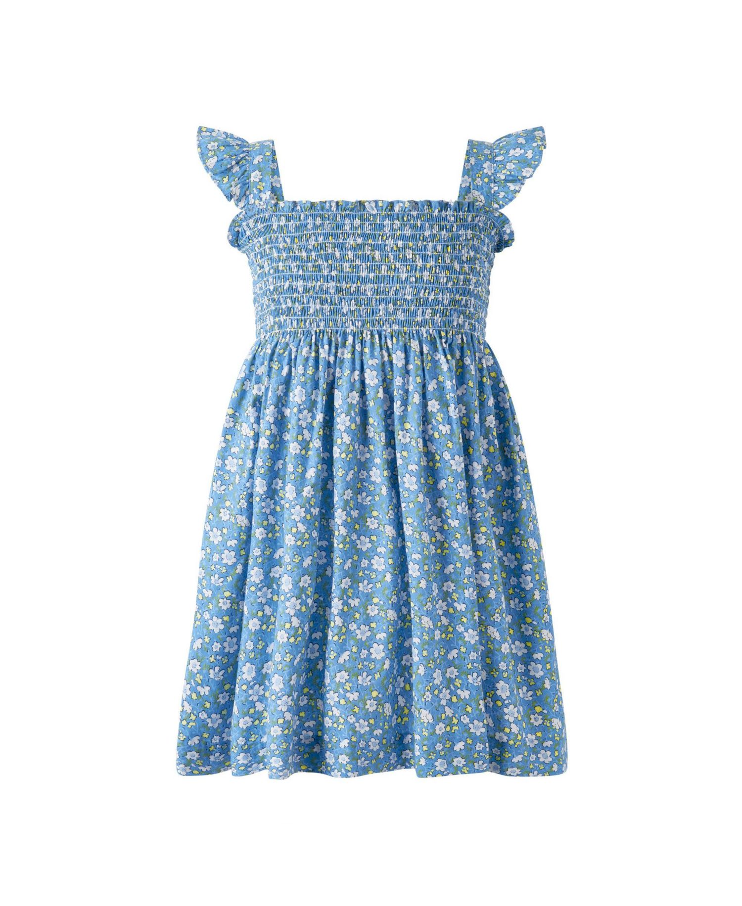 Girls 2-14 Ditsy Daisy Ruched Dress