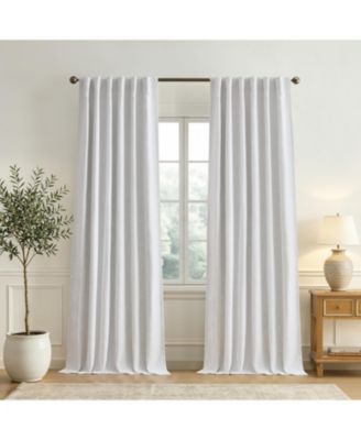 Serene Linen Blend Blackout Back Tab/Rod Pocket Window Curtain