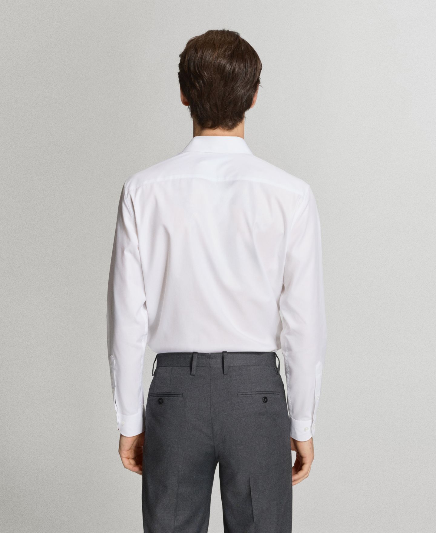 Мужская рубашка Mango Regular-Fit Cotton Dress Shirt, цвет: Белый — фото 6