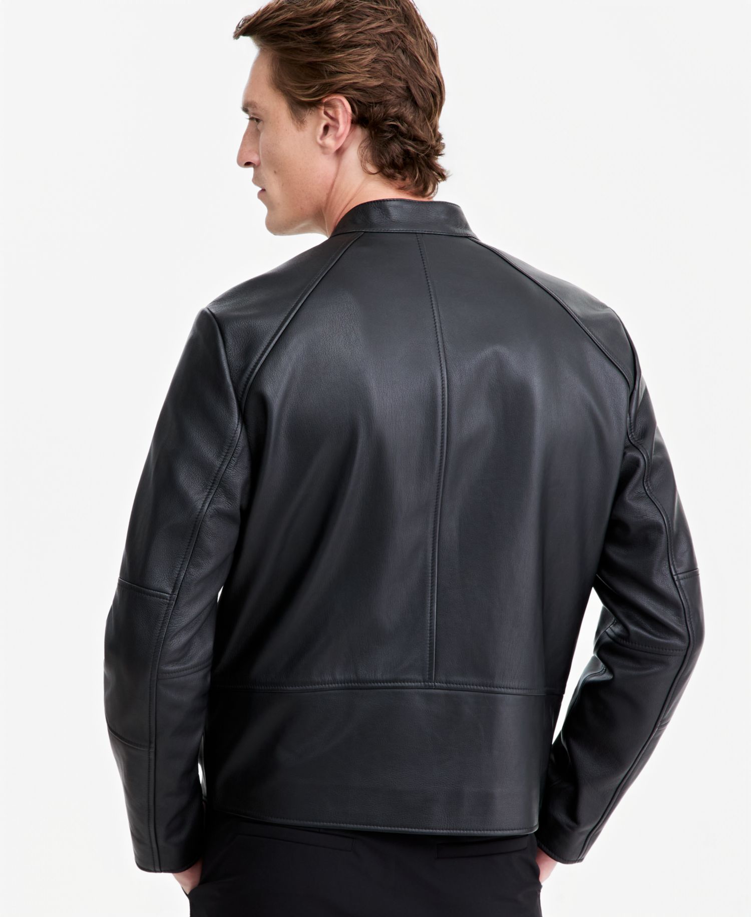 Men's Slim-Fit Biker Leather Jacket