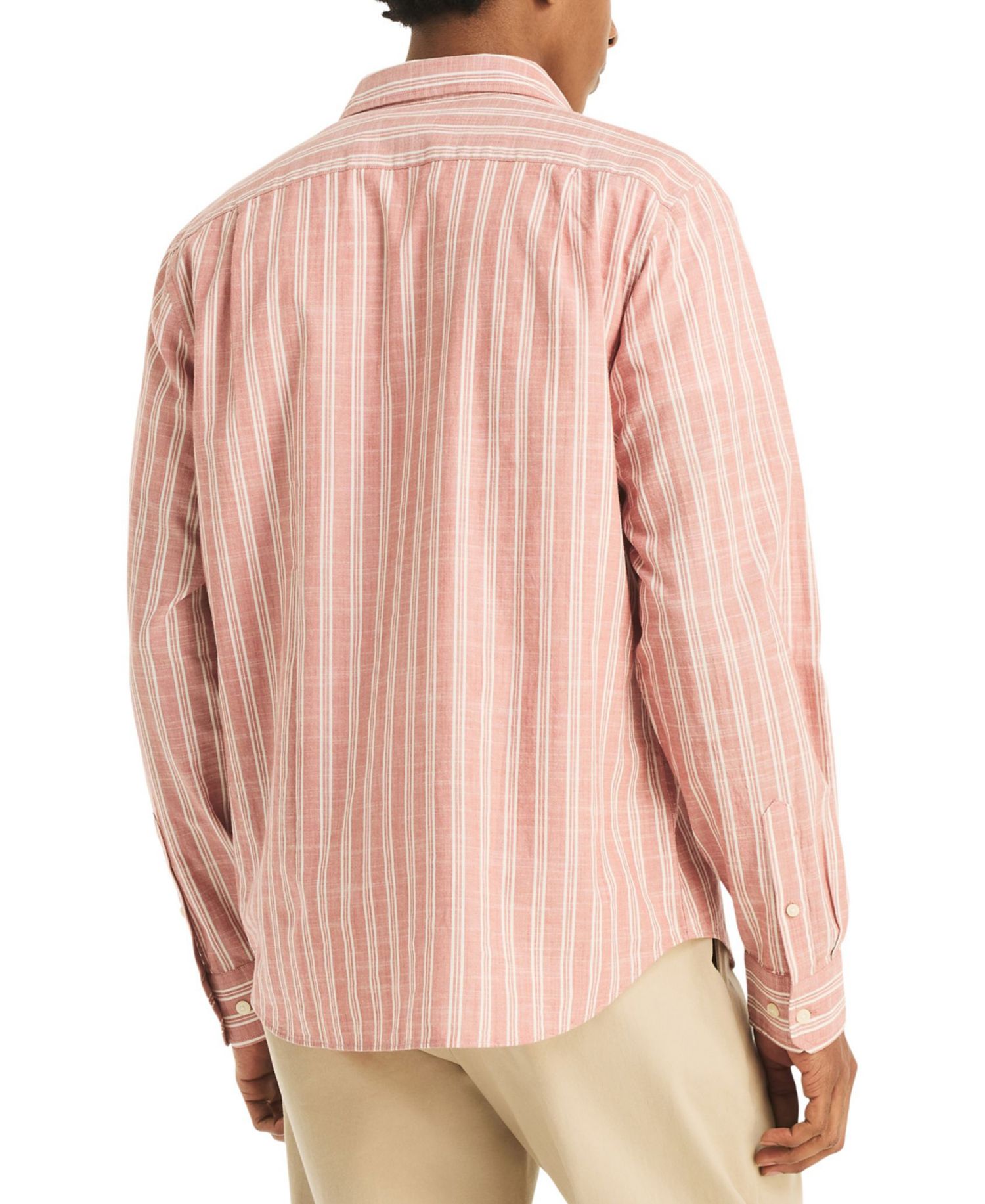 Men's Textured Strip Long-Sleeve Shirt