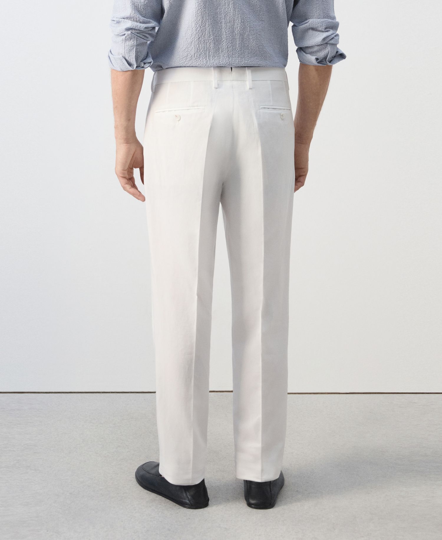 Men's Slim-Fit Lyocell-Linen-Blend Suit Pants
