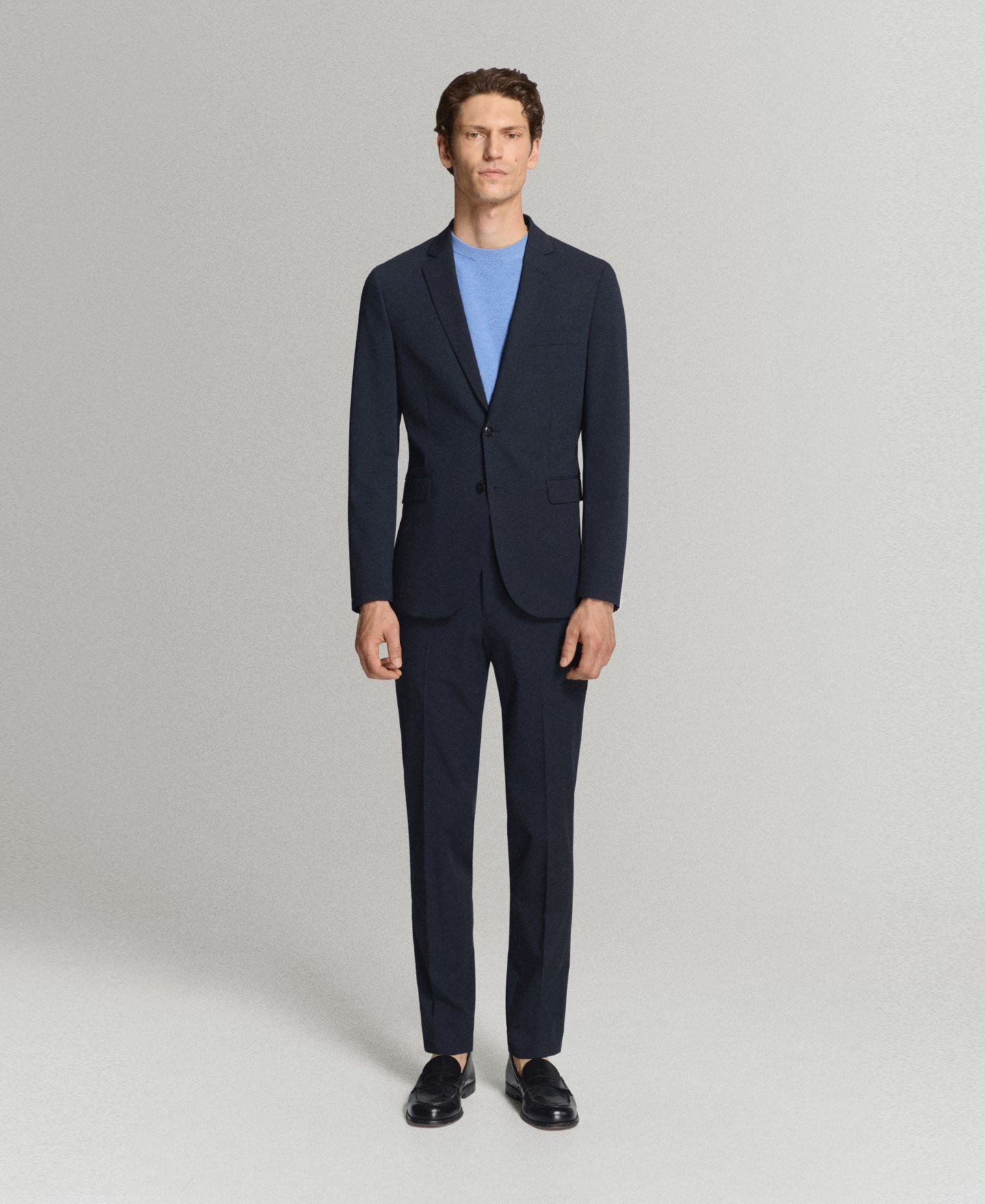 Мужские брюки MANGO Milan Slim-Fit Suit, цвет: Тёмный тёмно-синий — фото 8