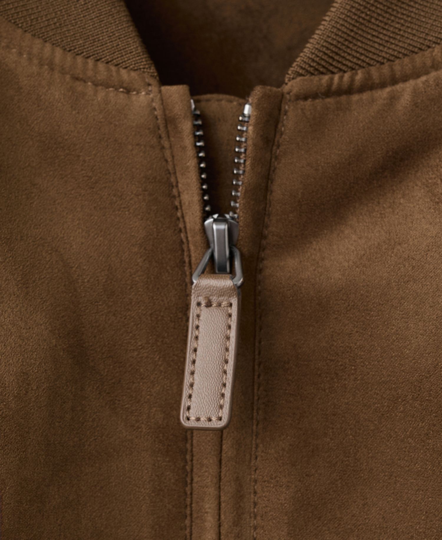 Men's Suede-Effect Bomber Jacket