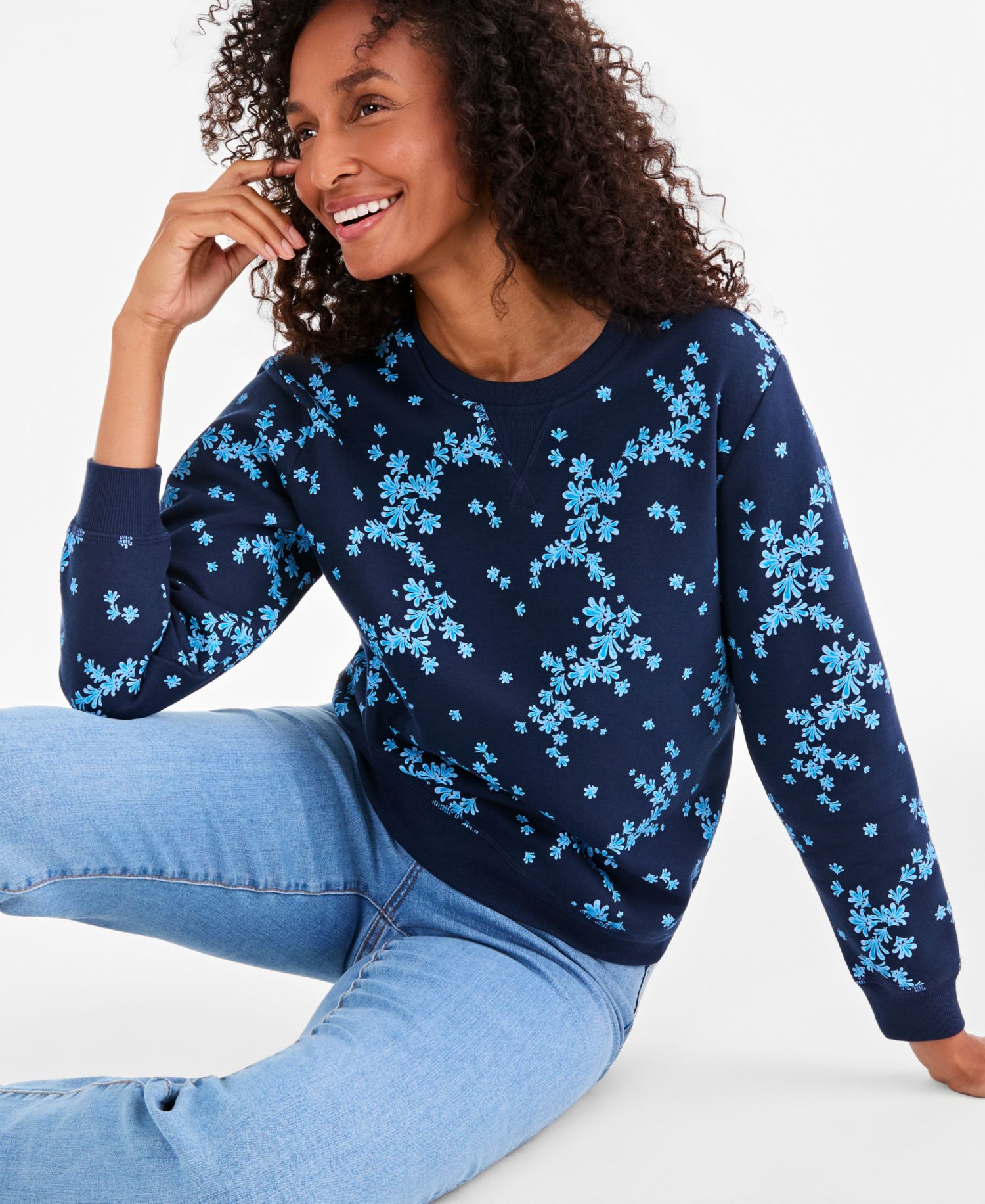 Women's Printed Crewneck Sweatshirt
