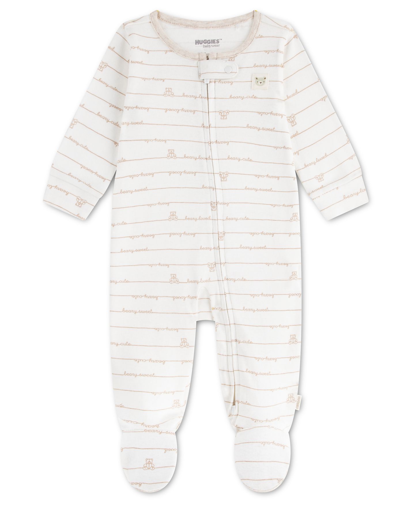 Комбинезон Huggies Or Babywear Long-Sleeve Footed Coverall для малышей, цвет: Снежный белый — фото 1