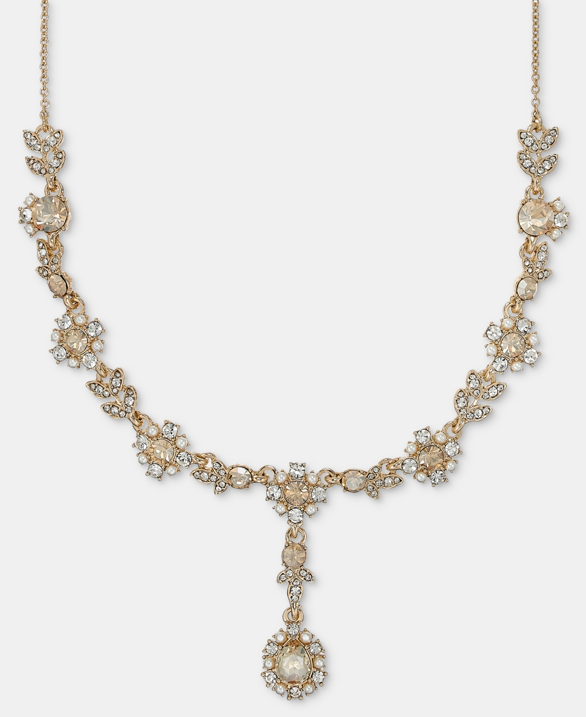 Marchesa Crystal Gold-Tone Y-Neck Necklace - Gold