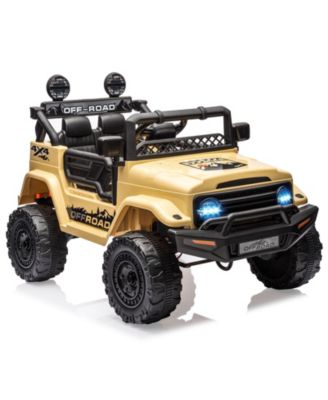 Ride-On Truck Car, 4-Wheel Electric Vehicle, Remote Control, LED Lights, Music and Horn, Suspension, Dual Speeds