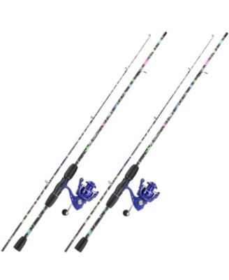 6'0" 2Pack Fishing Rod Graphite Fiberglass Spinning Reel