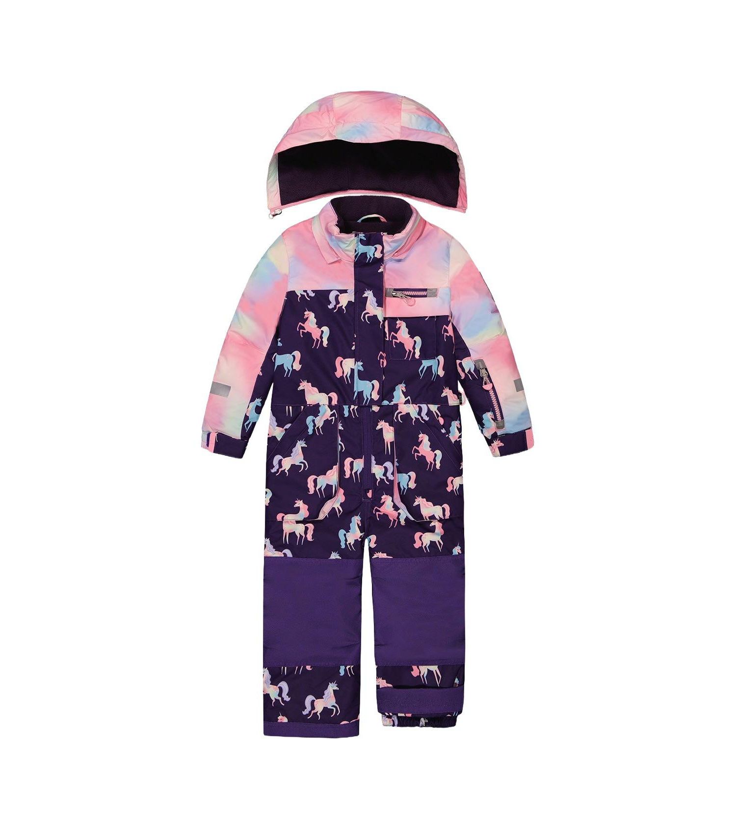 Little and Big Girl( 6 to 14 ) One Piece Play Snowsuit Unicorn Print