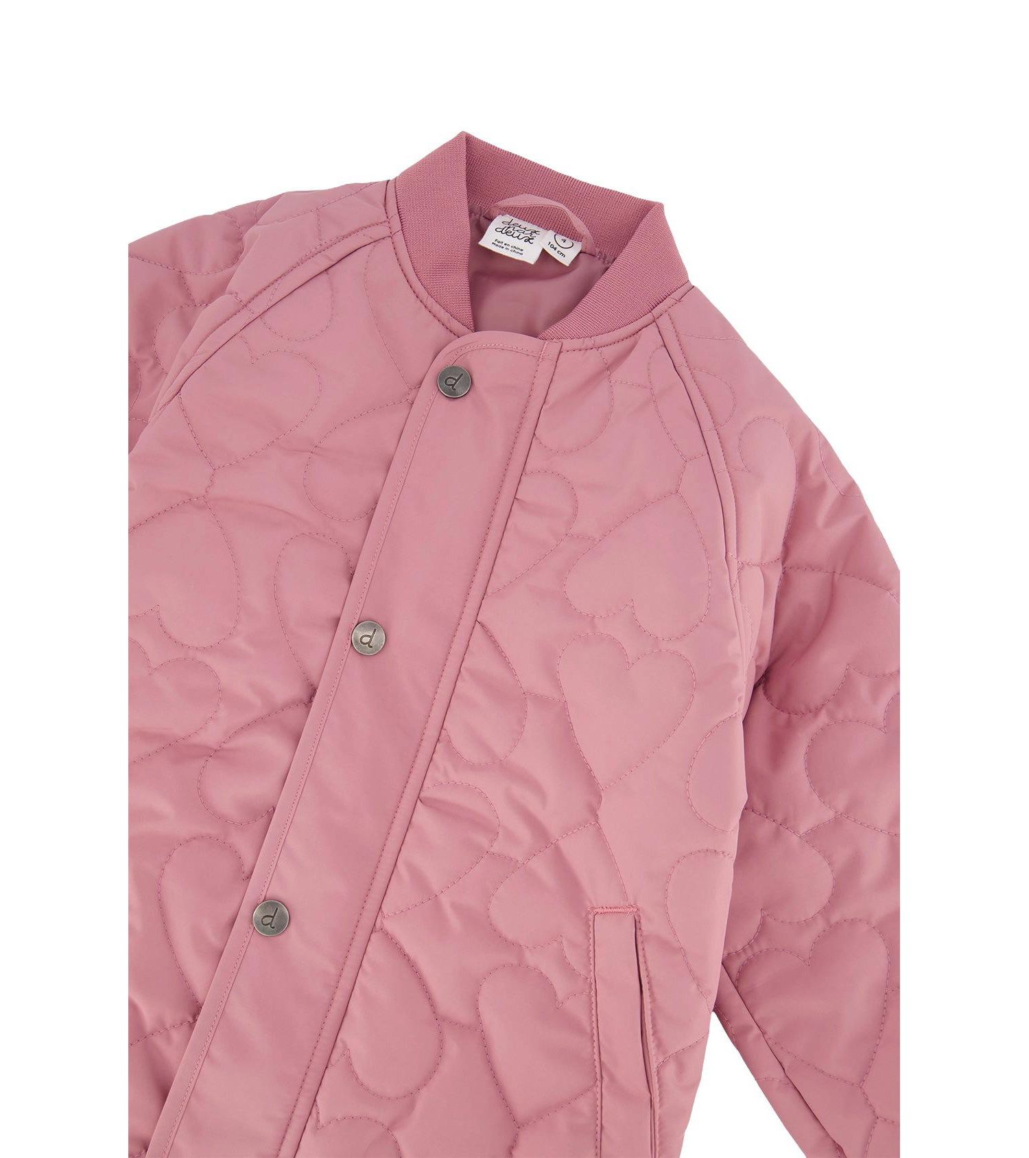 Little and Big Girl 6-14 Quilted Raglan Sleeve Jacket Mauve