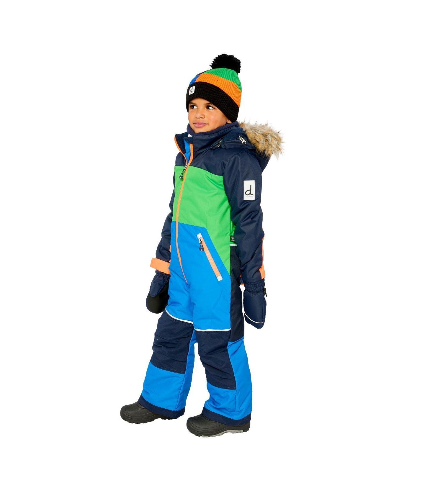 Комбинезон Deux par Deux One Piece Discover Snowsuit для мальчиков-малышей, цвет: Синий / Зелёный — фото 3
