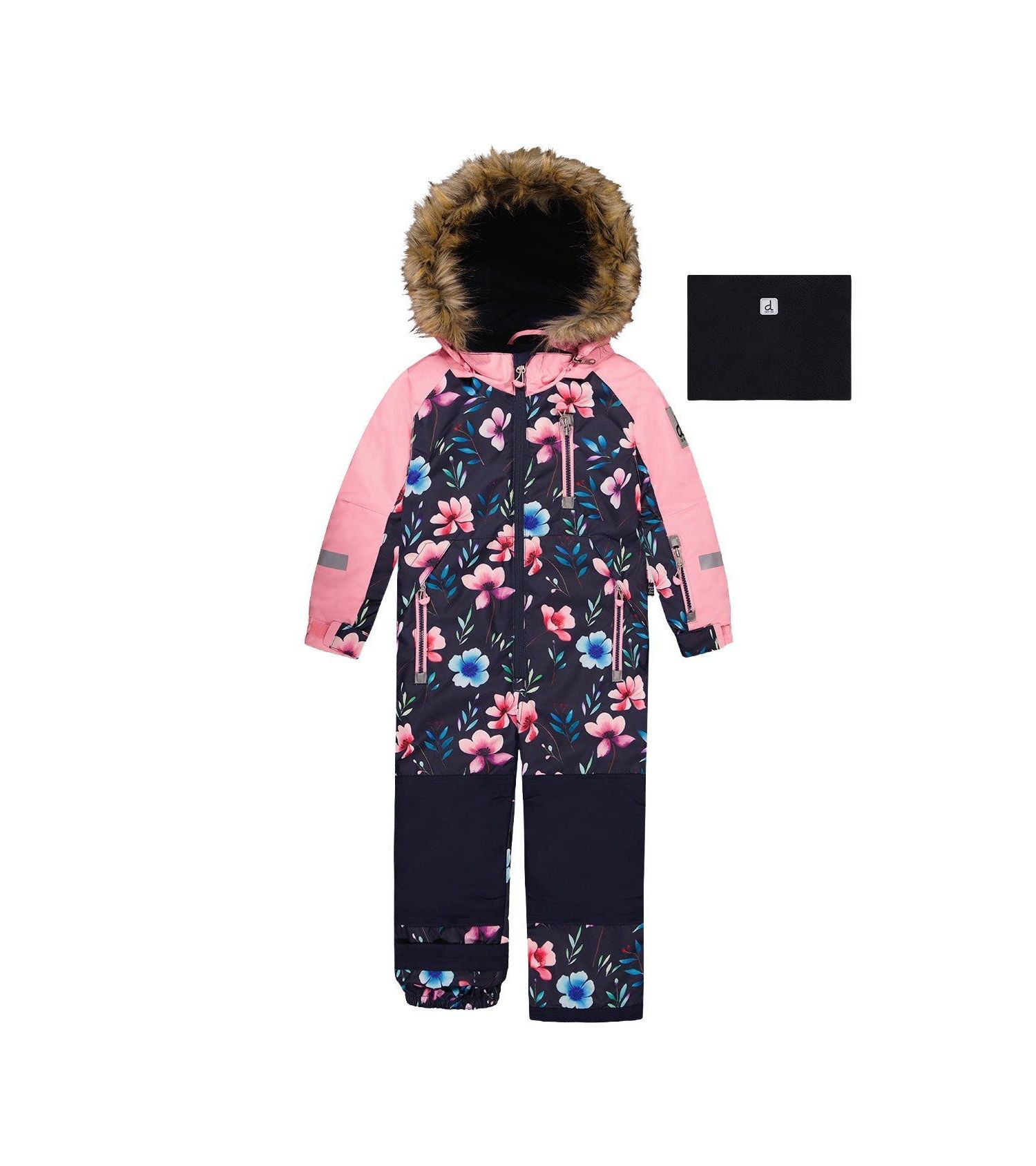 Little and Big Girl ( 6 to 14 ) One Piece Play Snowsuit Floral Print