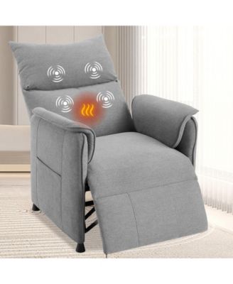 Modern Fabric Electric Recliner with Massage and Heat, Adjustable Remote Control Single Armchair for Home Theater, Living Room and Office