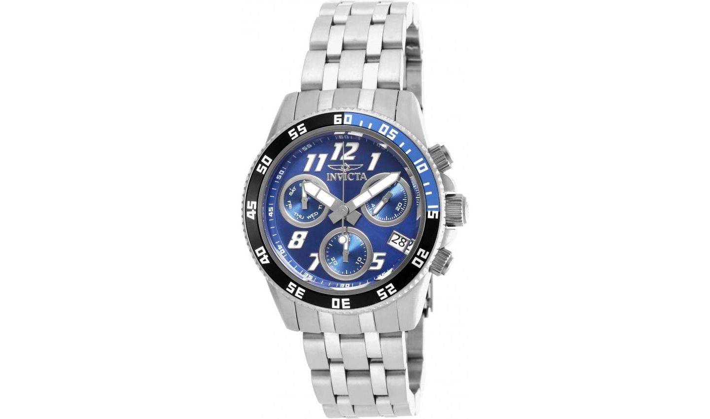 Мужские часы Invicta 19184 Pro Diver Quartz Chronograph Metallic Blue Dial, цвет: Серебряный — фото 1