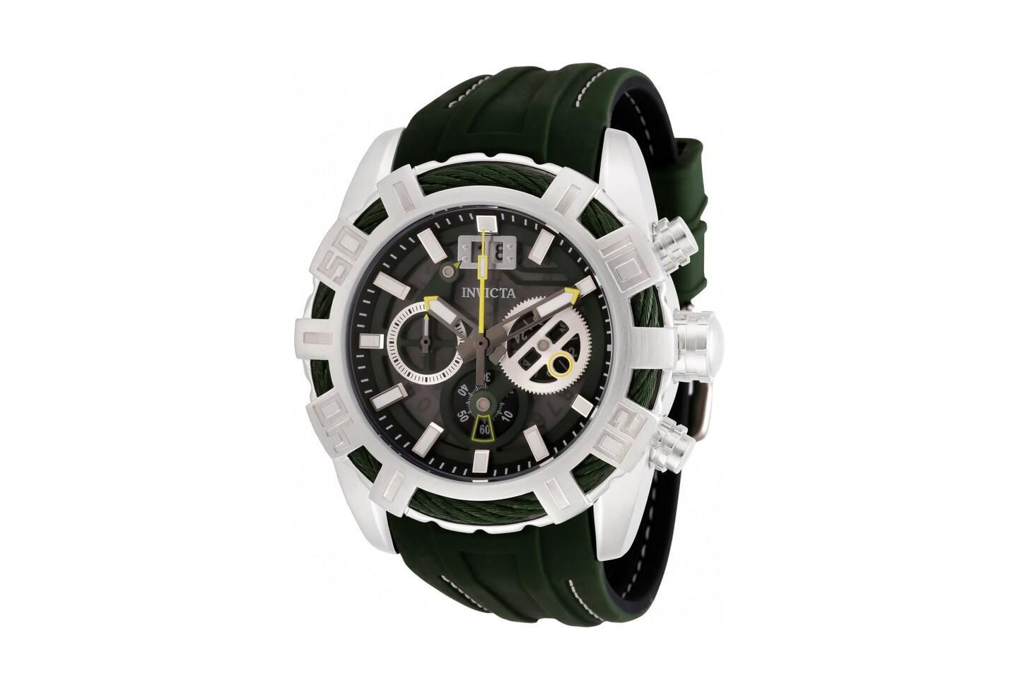 Мужские часы Invicta 30298 Bolt Quartz Chronograph Transparent, Black Dial, цвет: Зелёный / Чёрный — фото 2