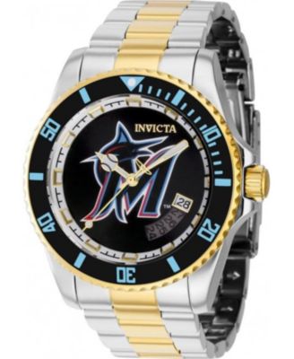 Men's 42993 MLB Miami Marlins Automatic Black Dial Watch