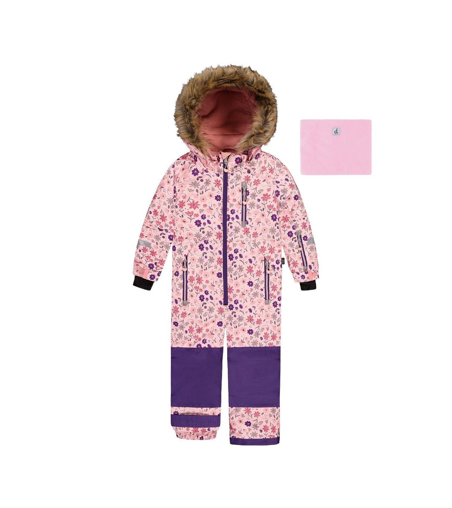 Little and Big Girl (6-14) One Piece Play Snowsuit Mini Flower Print