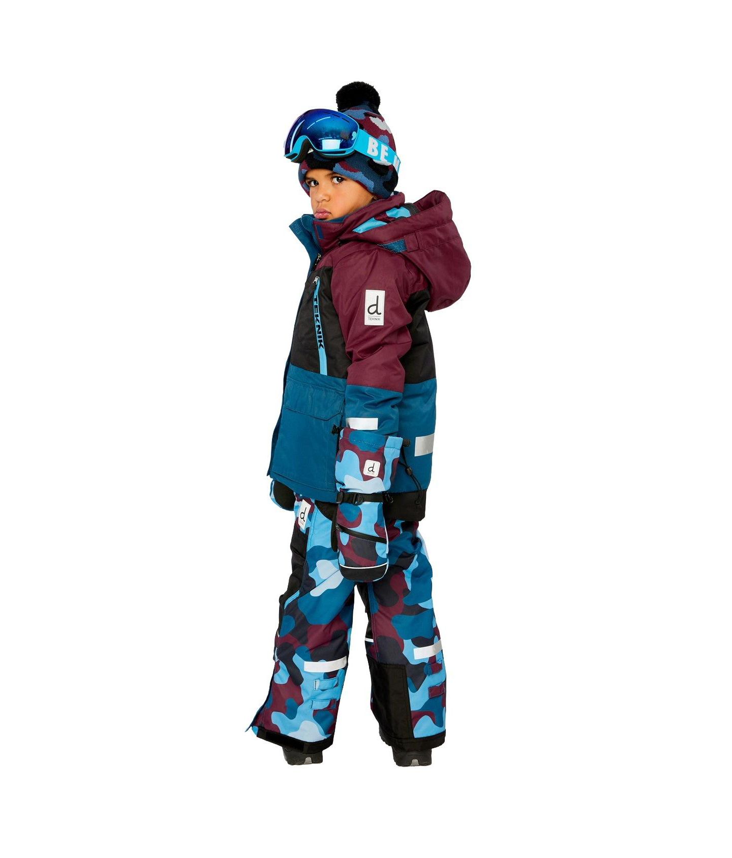 Deux par Deux Little and Big Boy (6 - 14) Two-Piece Teknik Snowsuit, цвет: Синий / Камуфляж — фото 3