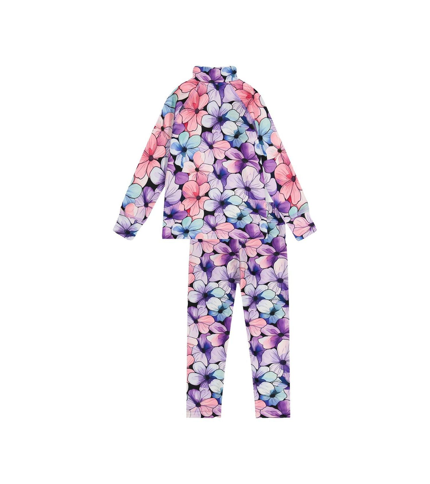 Little Girls 6-14 Two Piece Thermal Underwear Floral Print