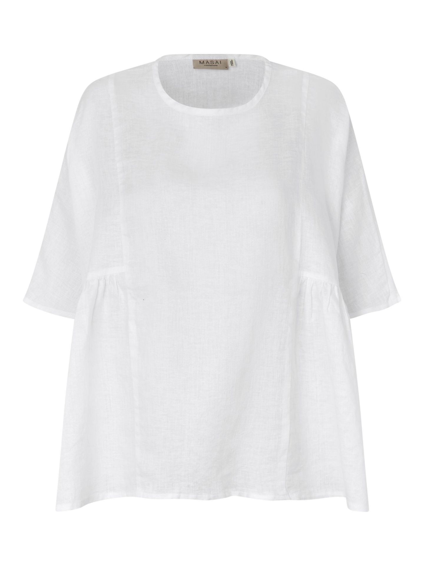 Женская блузка Masai Copenhagen Mablissea Oversized Short-Sleeve Linen, цвет: Белый — фото 6
