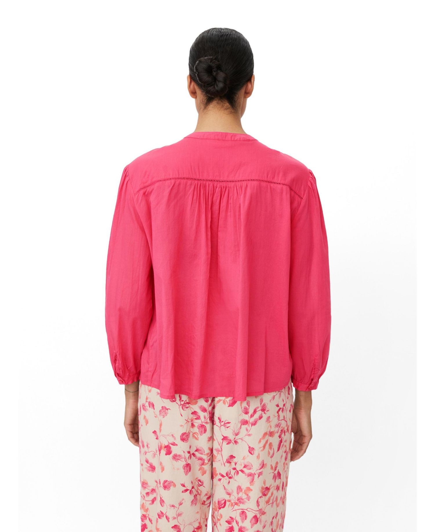 Women's MaIlvianne Long-Sleeve Pintuck-Detail Gathered-Waist Blouse