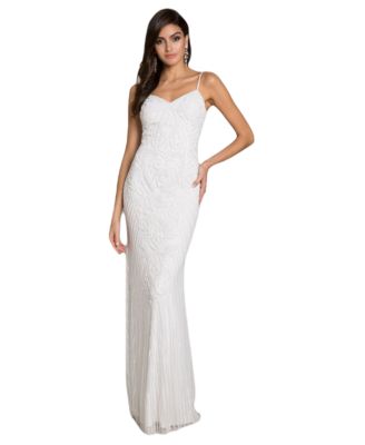 Women's Brooke Beaded Spaghetti Strap Sheath Gown