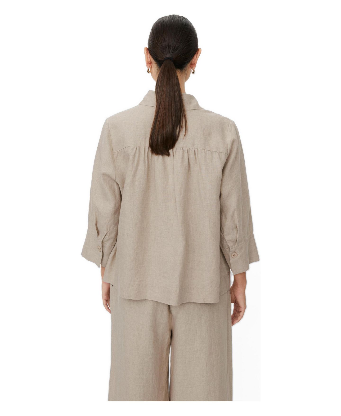 Женская рубашка Masai Copenhagen Midakai 3/4-Sleeve Linen Button-Up, цвет: Натуральный — фото 3