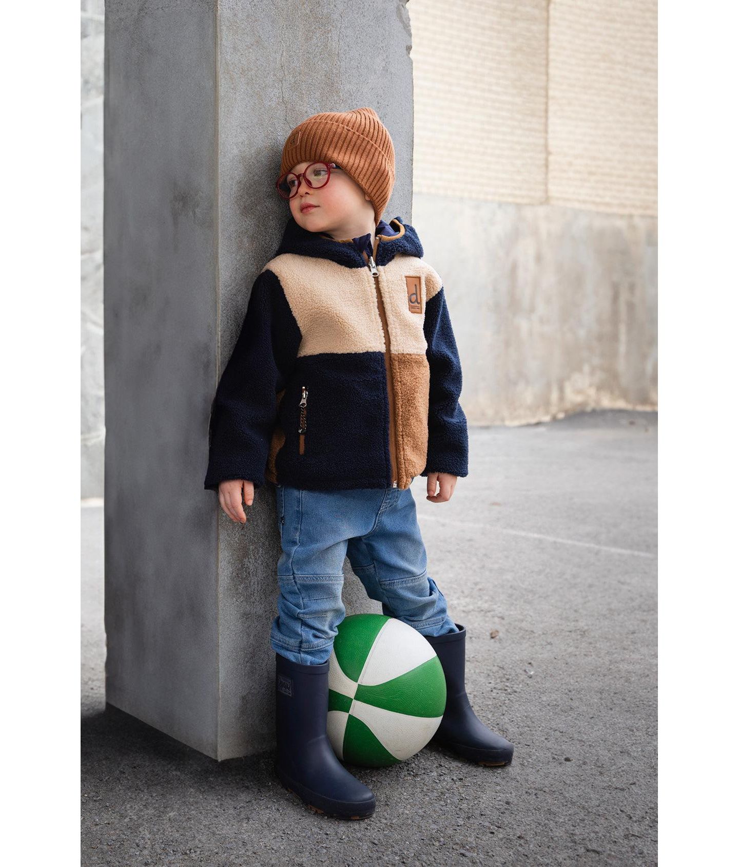 Куртка Deux par Deux Reversible Mid-Season Jacket для мальчиков-малышей, цвет: Синий / Коричневый — фото 2