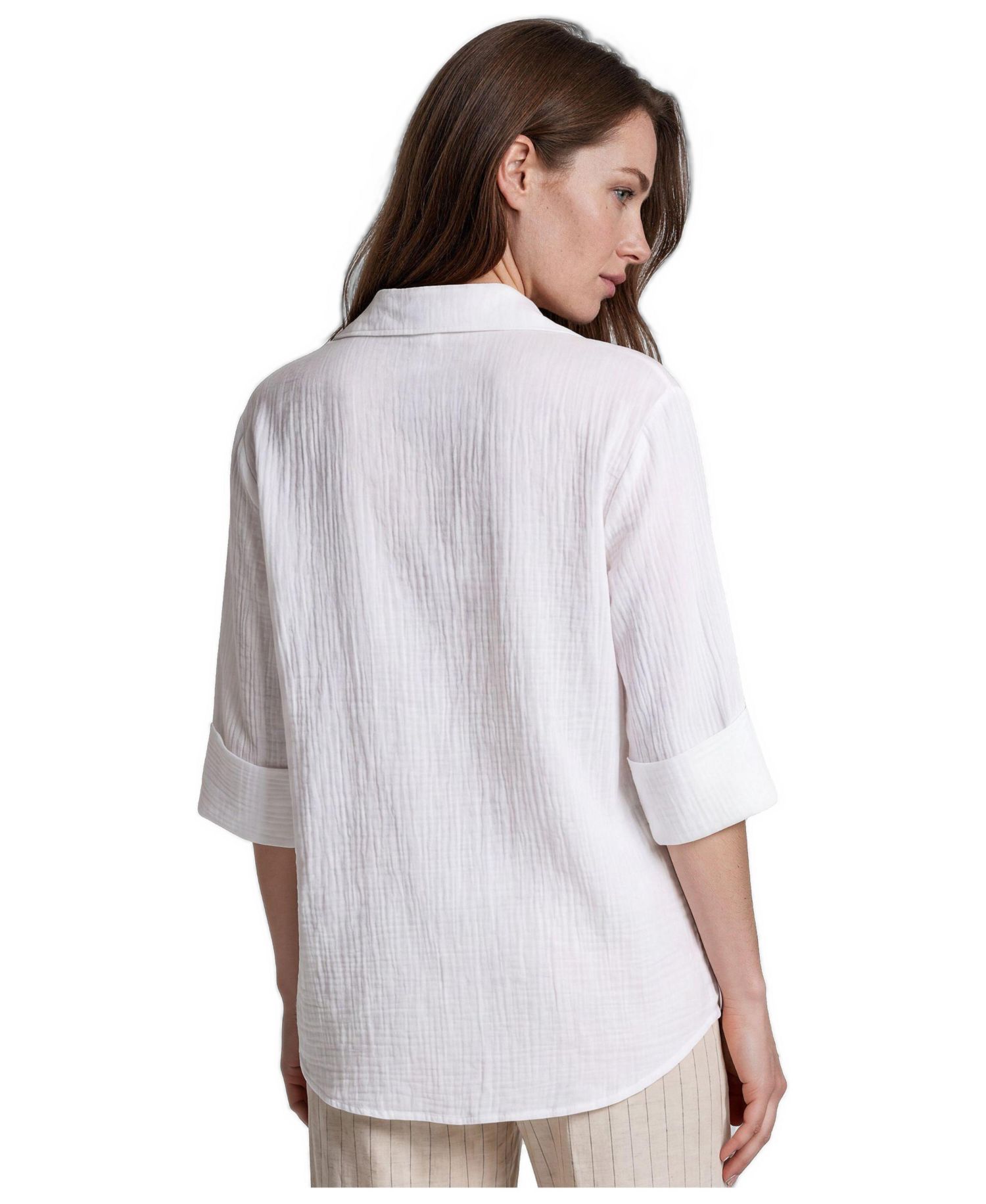 Women's Mairara Seersucker Button-Front 3/4-Sleeve Shirt
