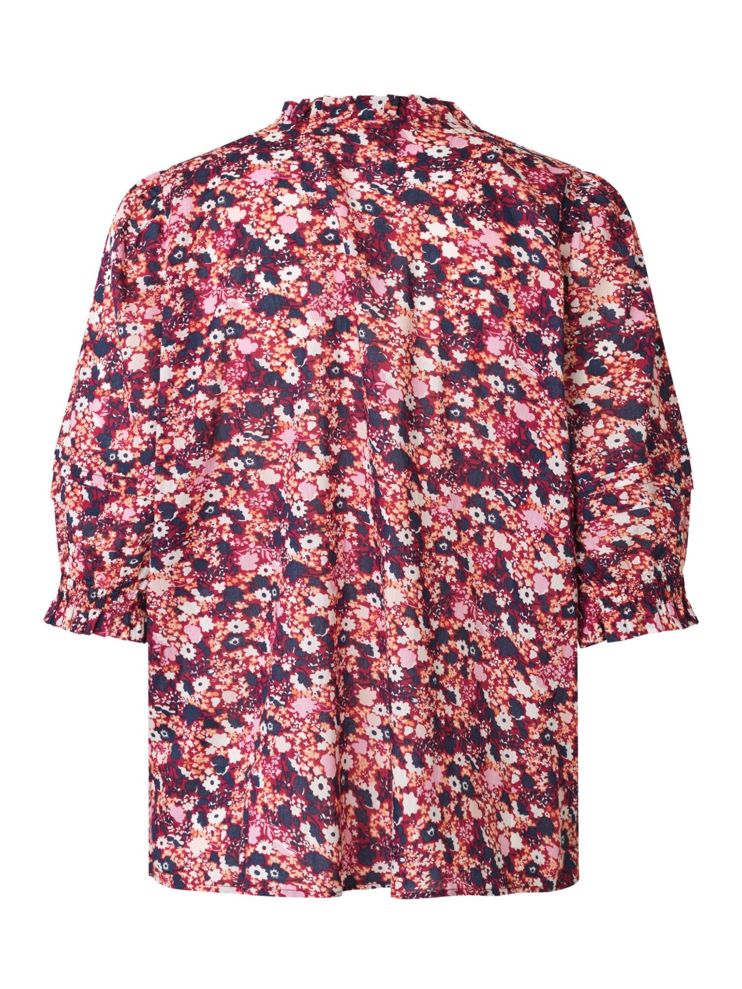Women's Mabrenitha Floral-Print Mandarin Collar 3/4-Sleeve Blouse