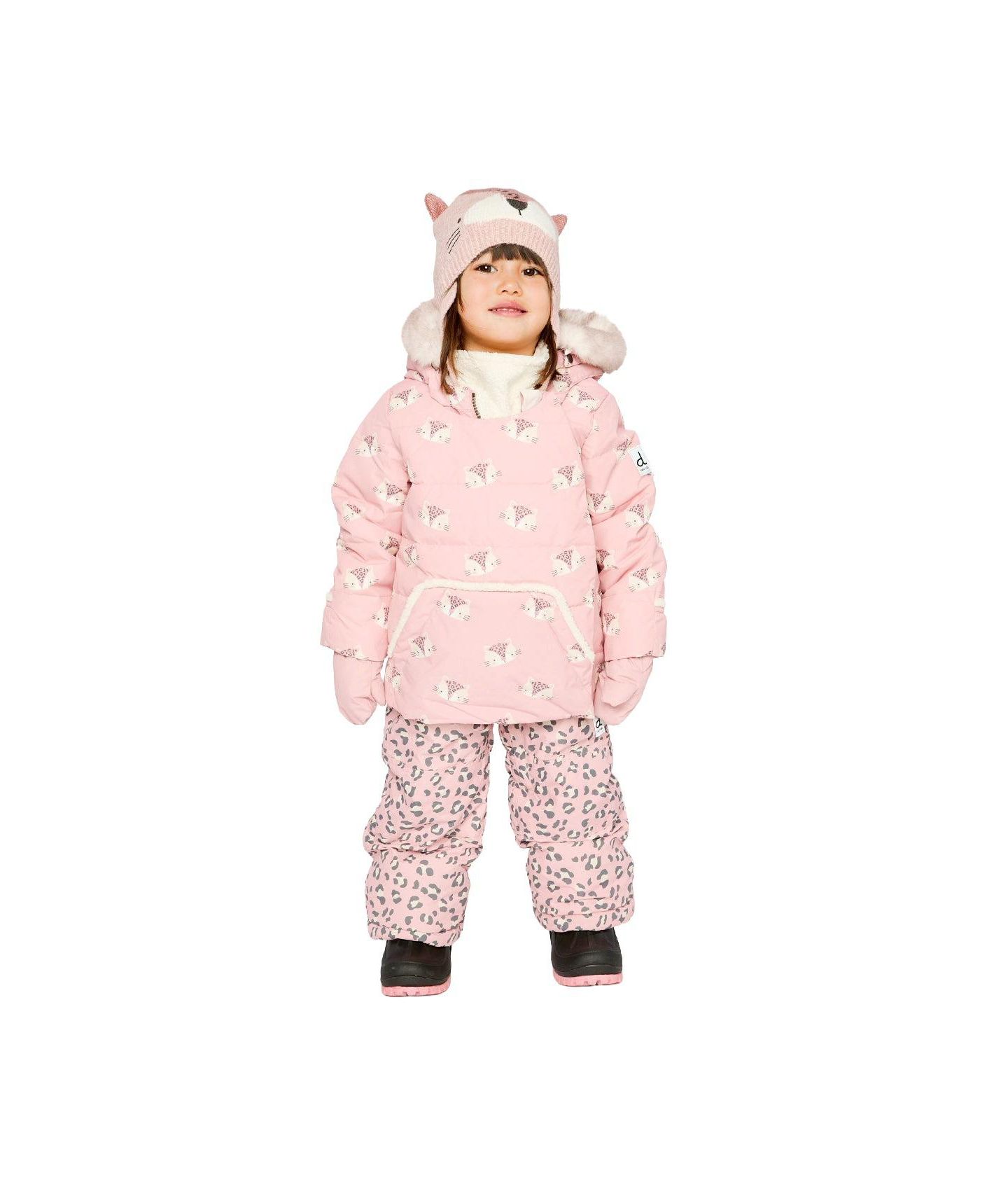 Комплекты Deux par Deux Two-Piece Snowsuit Rose Leopard Print для девочек-малышей, цвет: Розовый леопардовый с принтом — фото 2