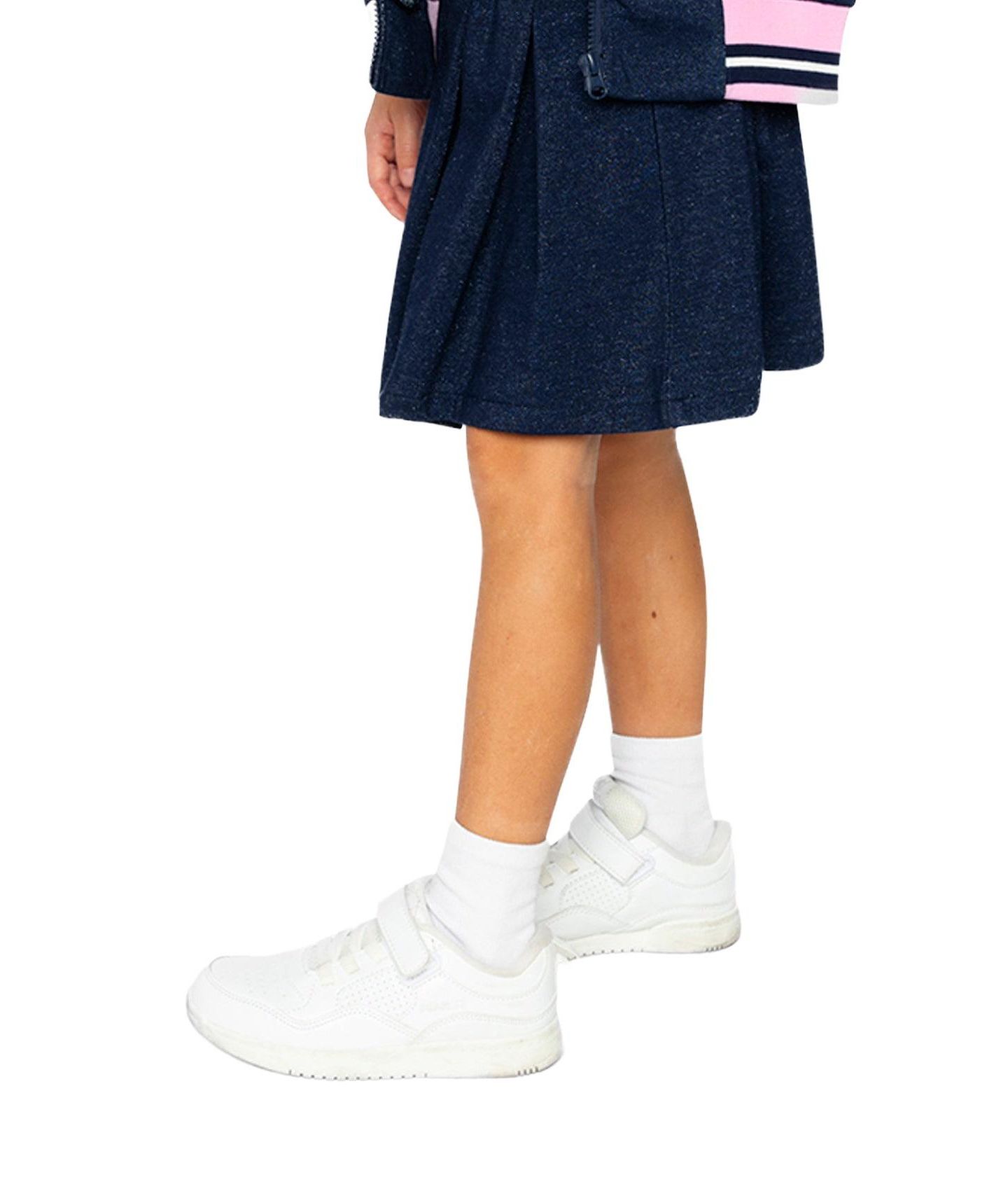 Юбка Deux par Deux (size 6 to 14) Pleated French Terry Skirt Denim для девочек, цвет: Тёмно-синий джинсовый — фото 5
