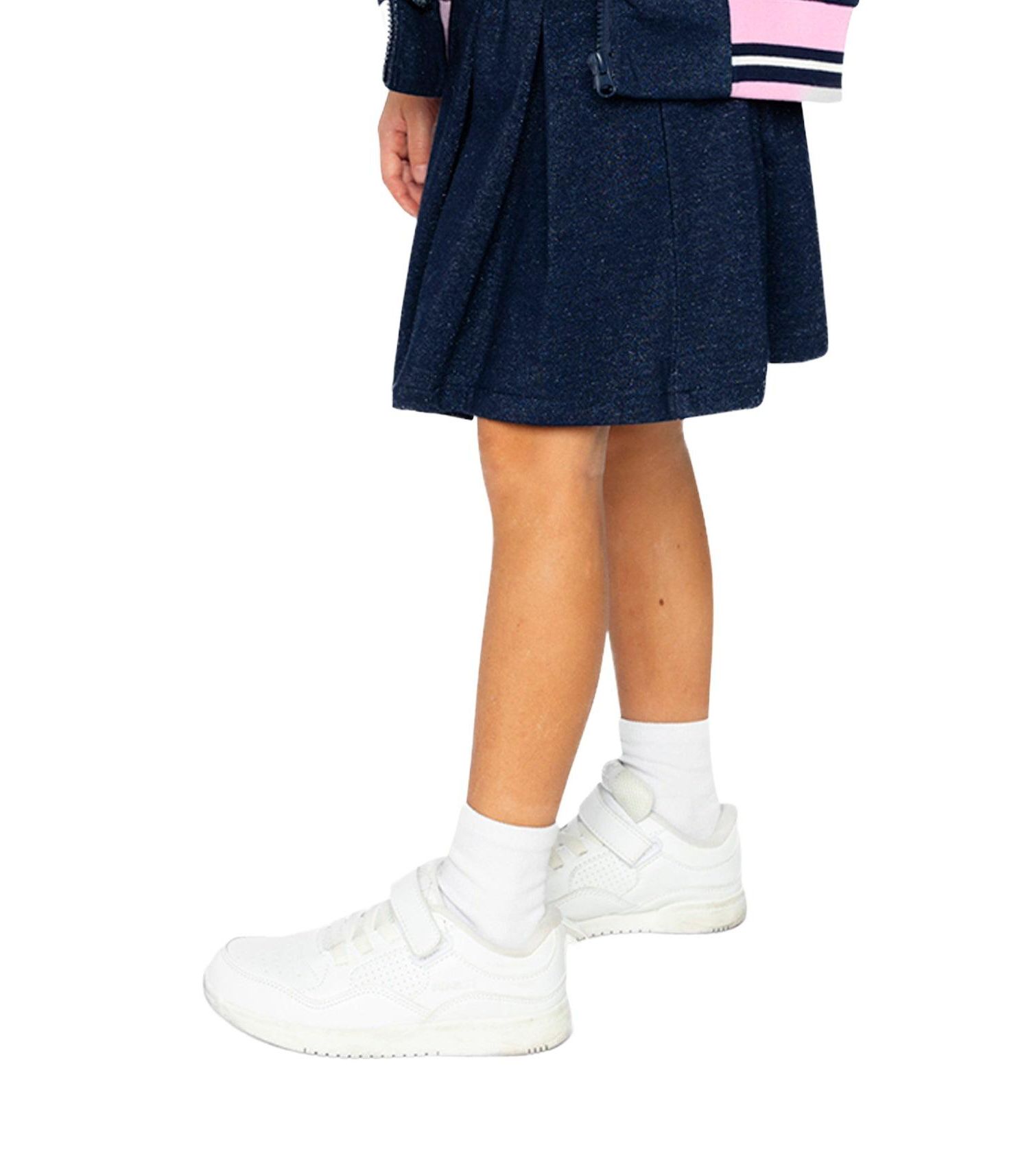 Little and Big Girl ( size 6 to 14 ) Pleated French Terry Skirt Denim