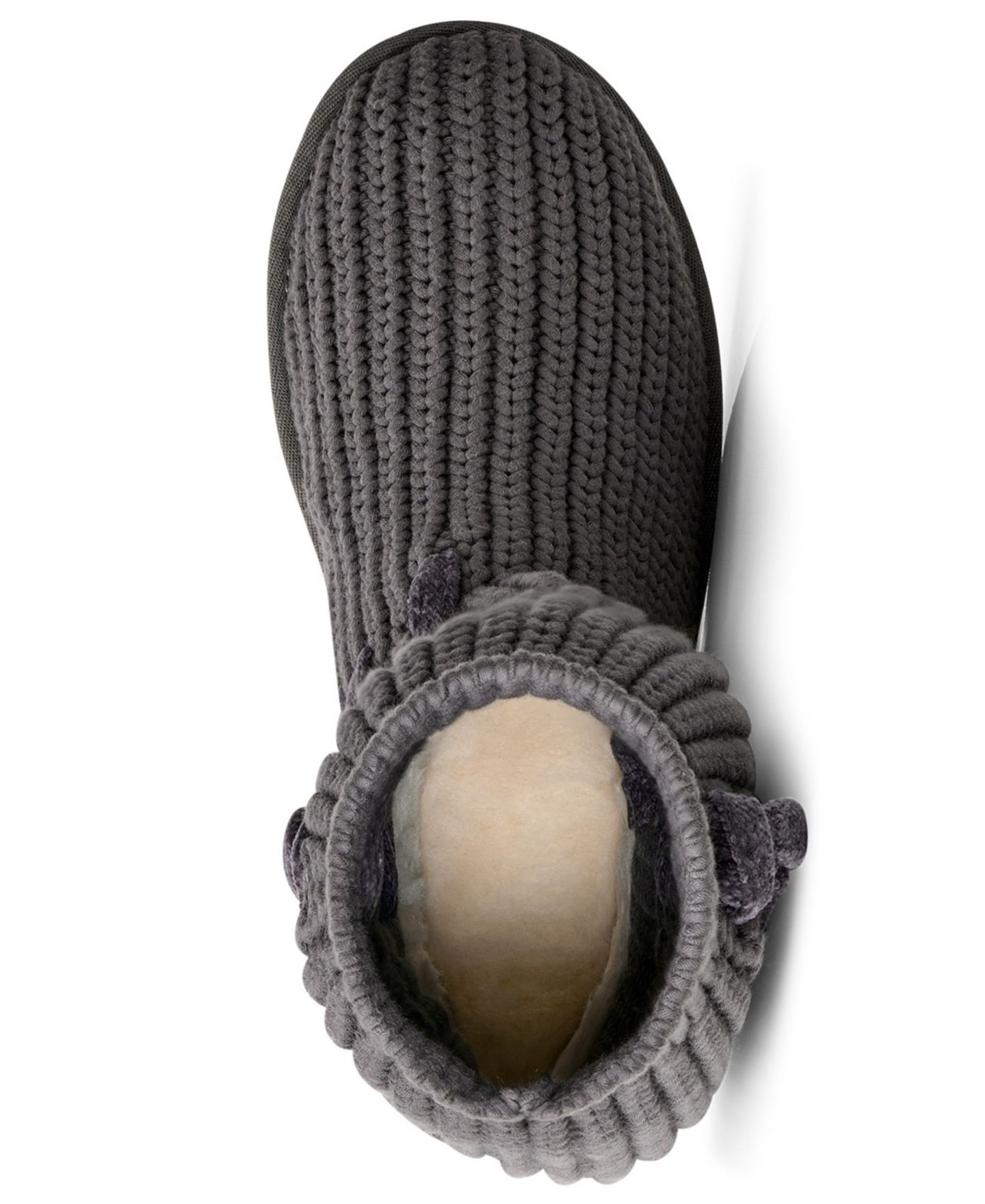 Женские ботинки UGG Classic Tall Whipstitch Knit Slouch Knee High, цвет: Угольный — фото 4