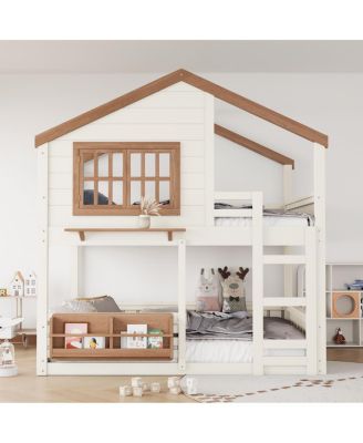  House Bunk Bed With Bookshelf