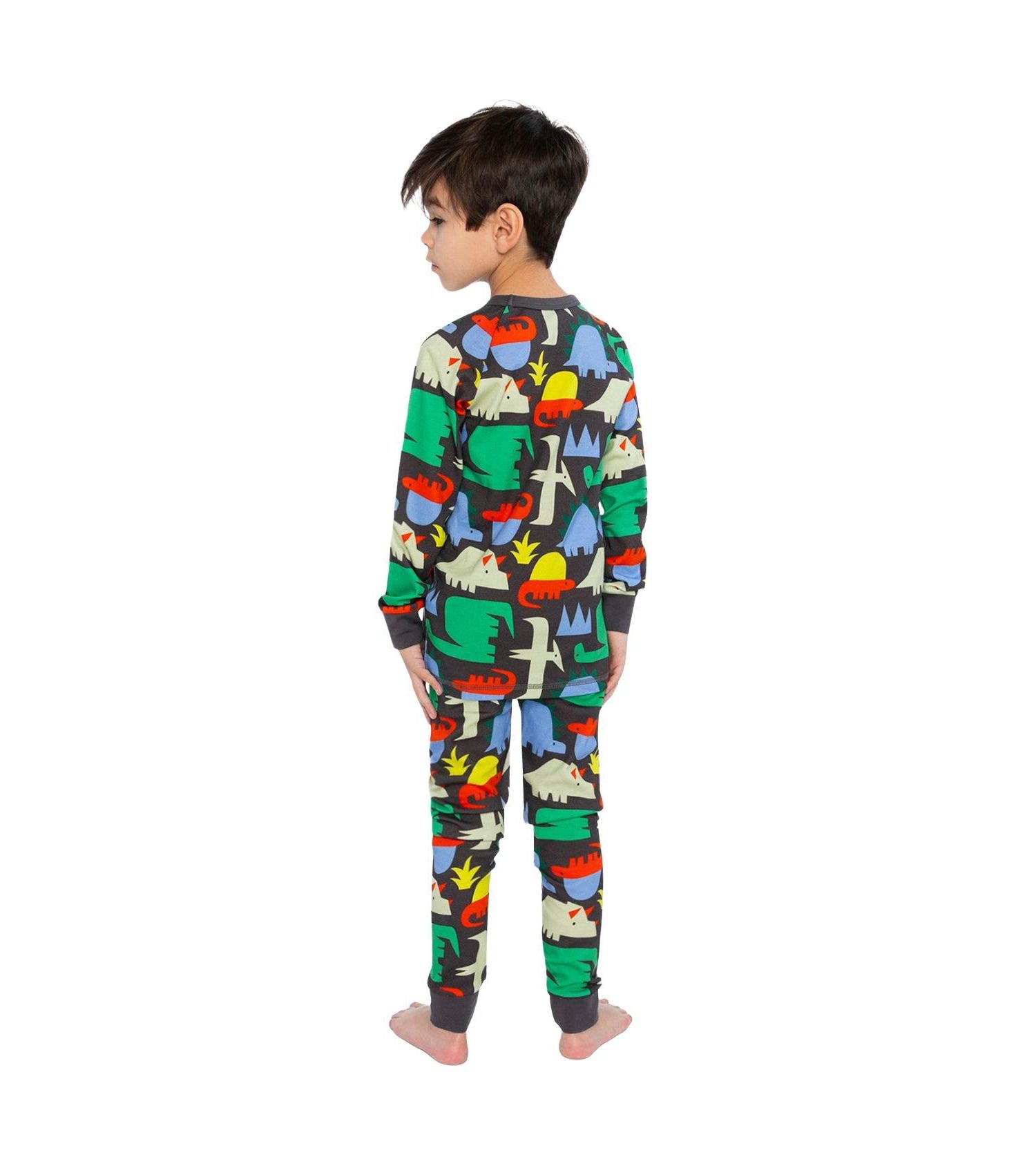 Kids&baby(6-12)Little and Big Boy Cotton Two Piece Pajama Set Dinosaur Print