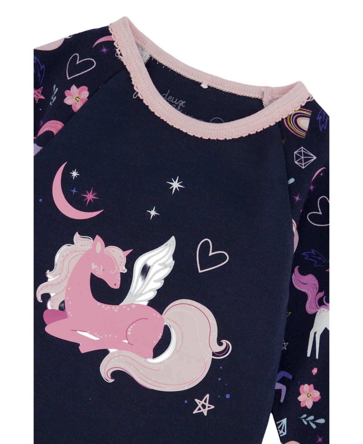 Deux par DeuxKids&baby(2T-5T) Toddler Girl Cotton Two Piece Pajama Set Unicorn Print
