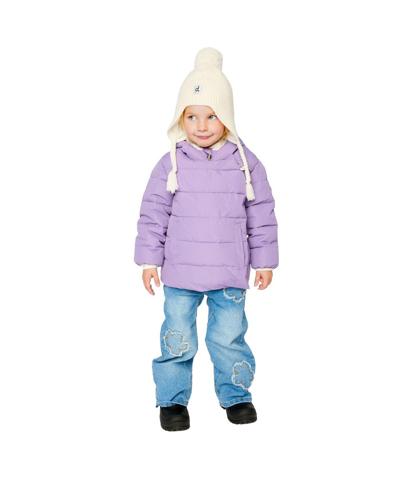 Куртка Deux par Deux Winter Jacket Adapted for Car Seats для девочек-малышей, цвет: Фиолетовый — фото 2