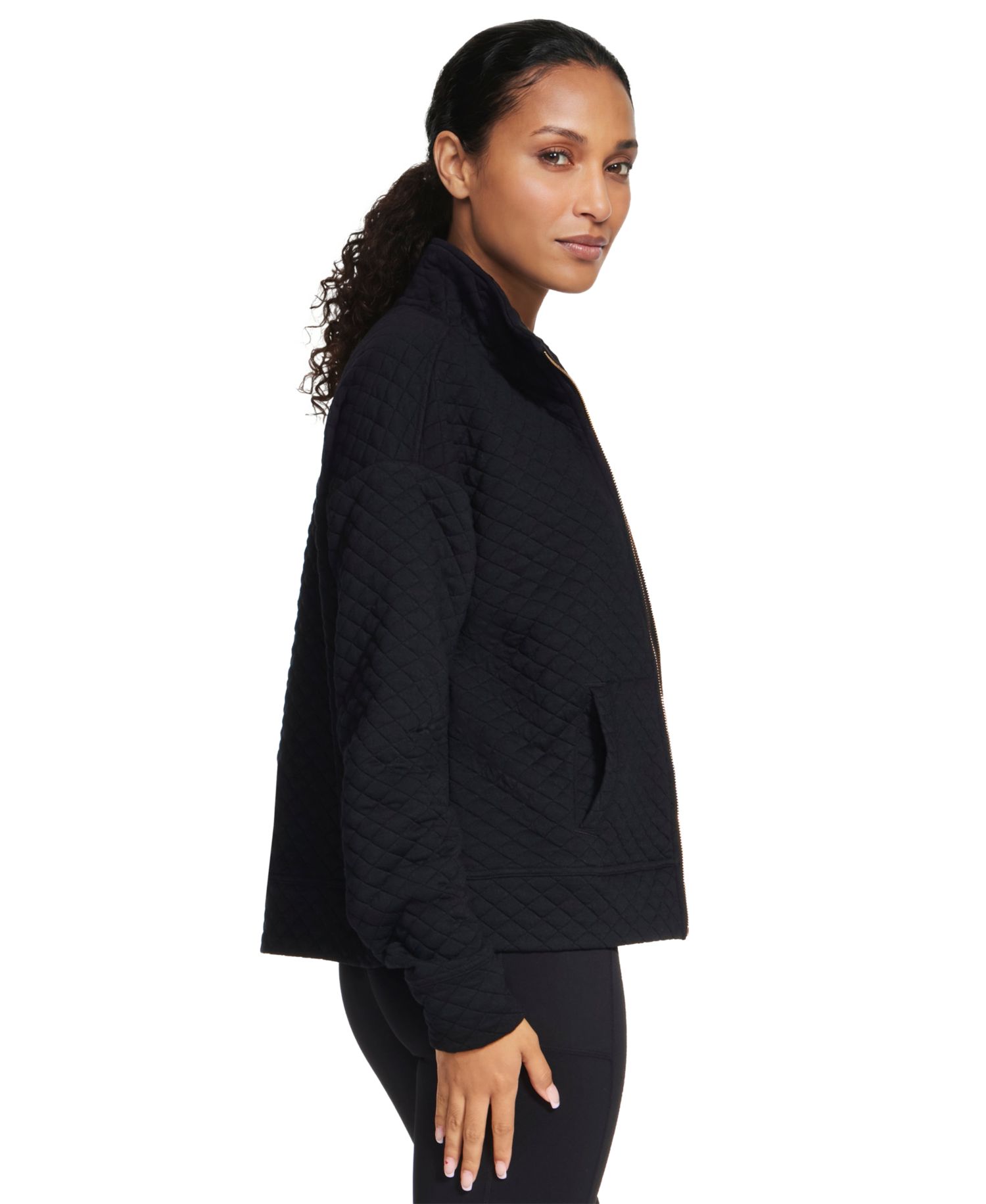 Women's GO WALK Diamond Quilted Full-Zip Mock-Neck Jacket