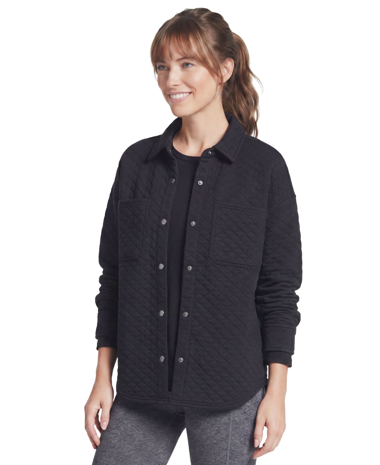 Women's Quilted Ottoman Shacket Jacket